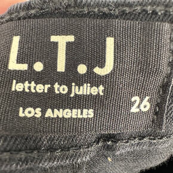NEW Letter to Juliet Amore Black Denim Skinny Jeans Sz 26 - Picture 6 of 9